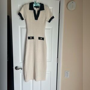 Endless Rose Crochet Knit Collared Dress